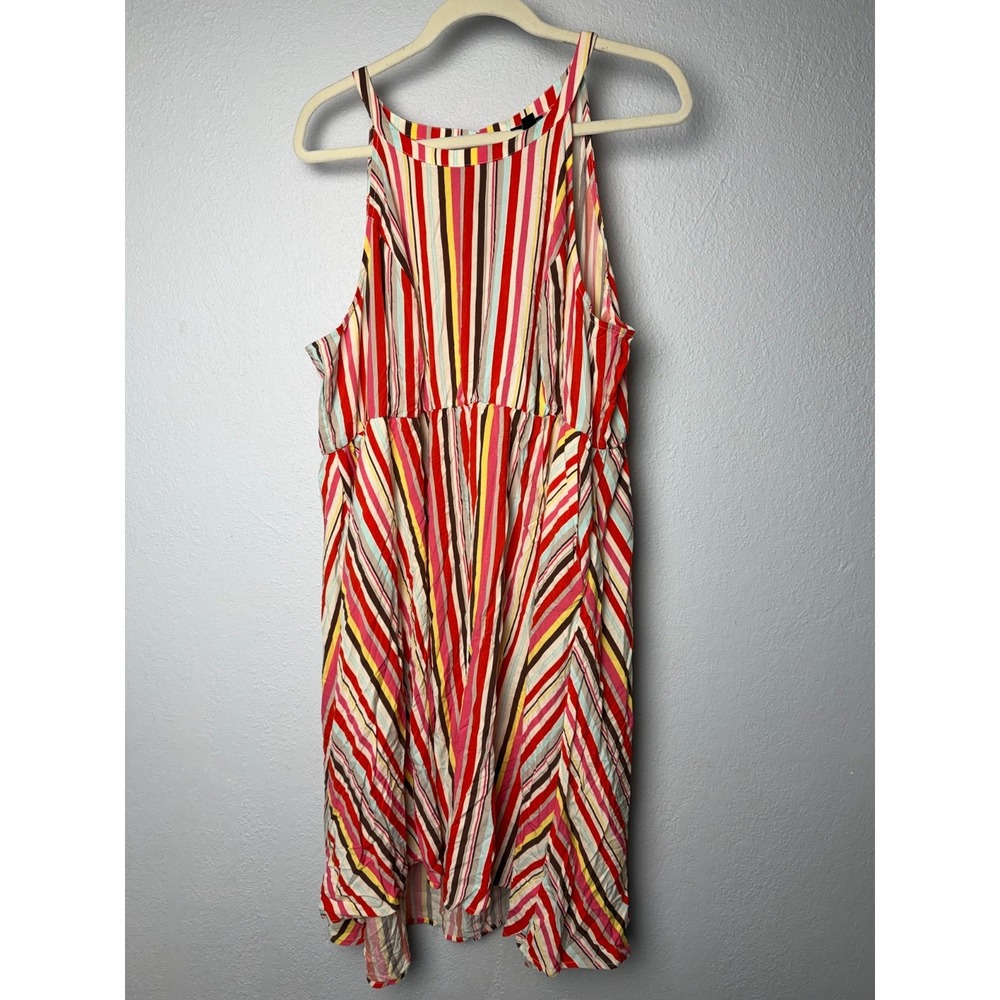 Torrid Dress Women's Size 3 Orange Striped‎ Sleevless Festival Eclectic Vacation